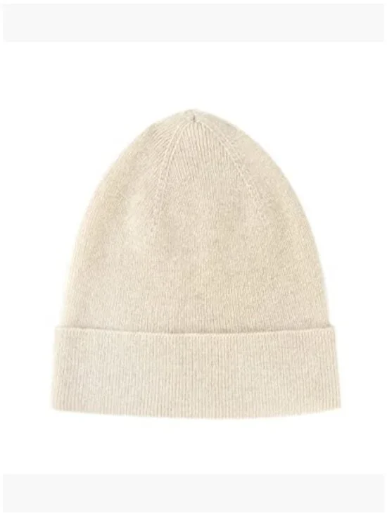 100% Pure Cashmere Beanie, Ribbed Cuffed Hat, Unisex Winter Accessory - Picture 2 of 5